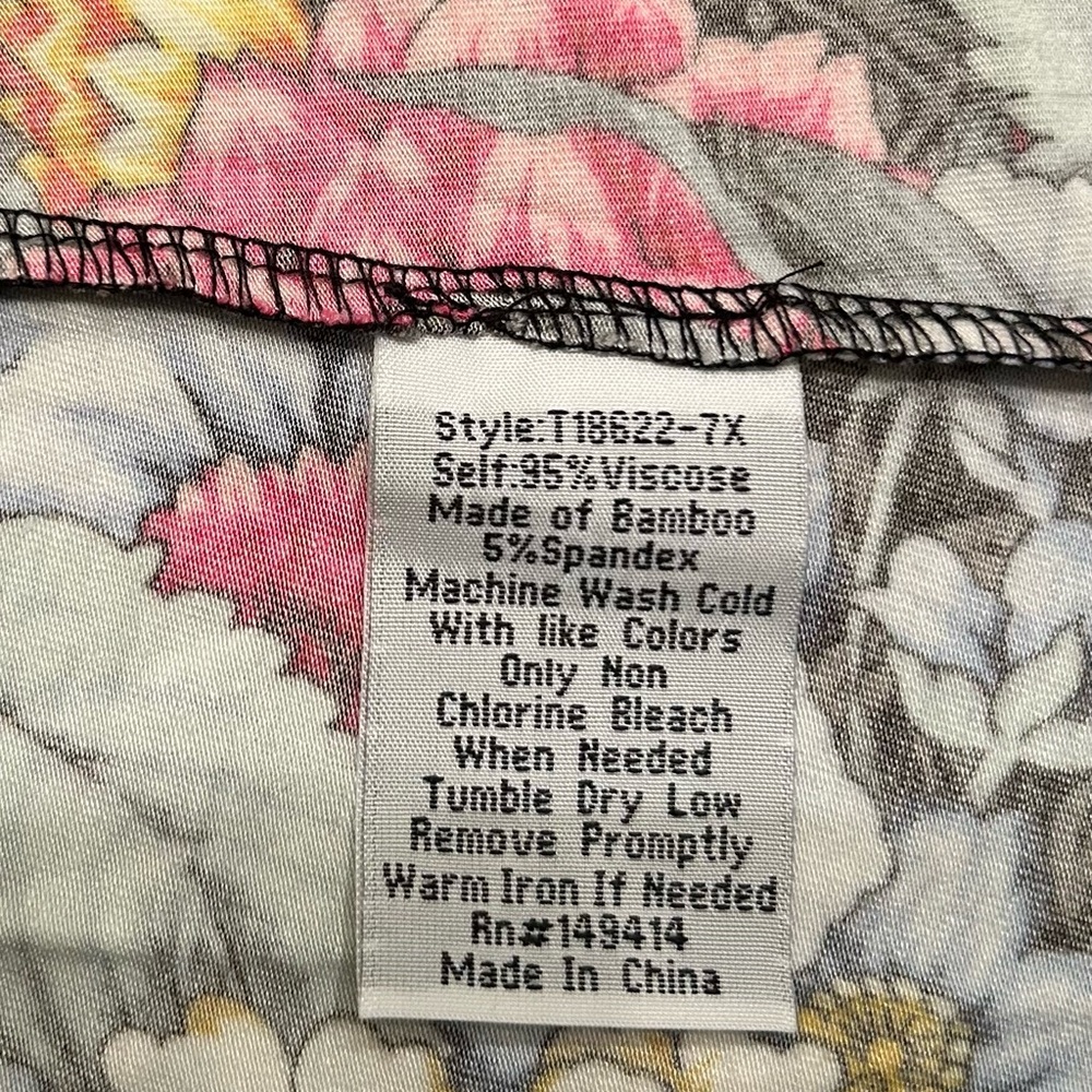 Johnny Was Black Floral Blouse with Pink and Yellow Accents - Picture 5 of 5